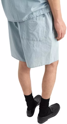 PRADA SS24 Celana Pendek Kasual Rendah Berwarna Biru Langit dengan Resleting GEP377-14J5-F0BAU-S-OOO Details for PRADA SS24 Celana Pendek Kasual Rendah Berwarna Biru Langit dengan Resleting GEP377-14J5-F0BAU-S-OOO