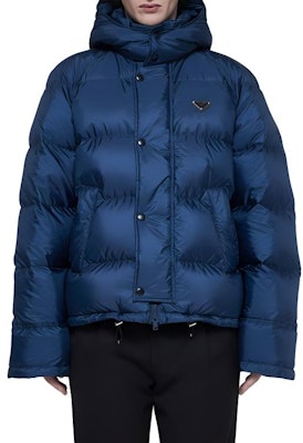 PRADA SS24 Solid Logo Hooded Puffer Jacket - Blue. SGC699-1WQ9-FOAFC-S-OOO Purchase PRADA SS24 Solid Logo Hooded Puffer Jacket - Blue. SGC699-1WQ9-FOAFC-S-OOO