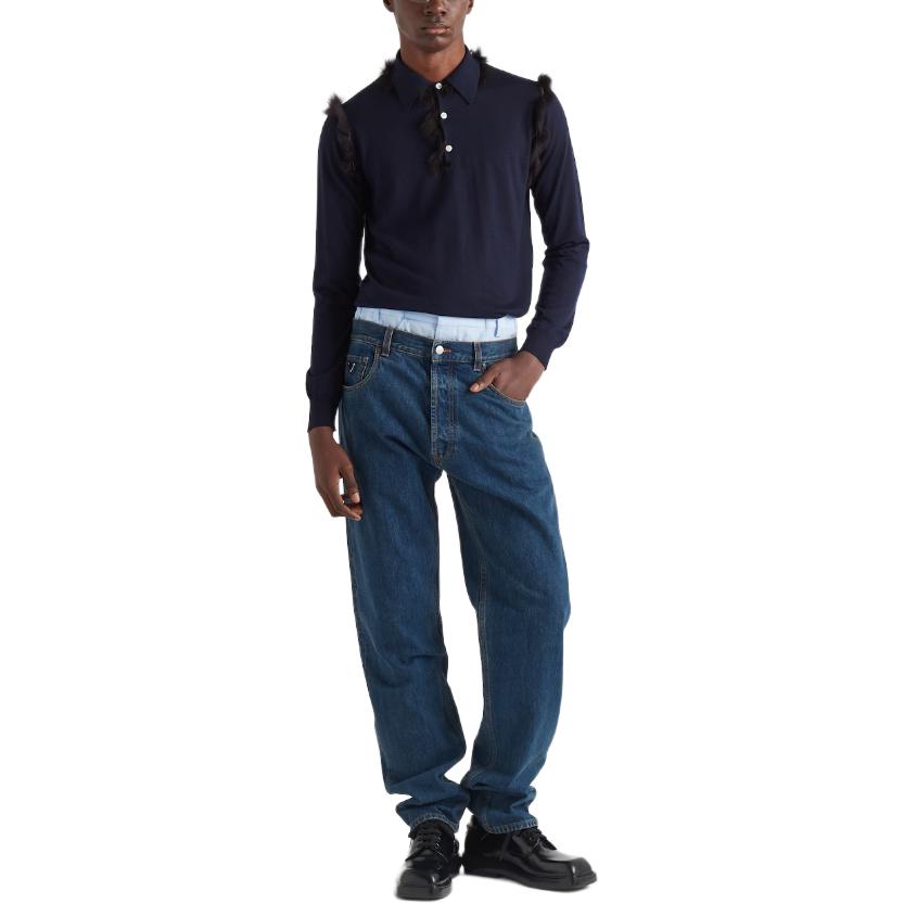 Lookbook PRADA SS24  Solid Logo Low-Waist Straight Denim Jeans Blue GEP374-14EF-F0008-S-VMO