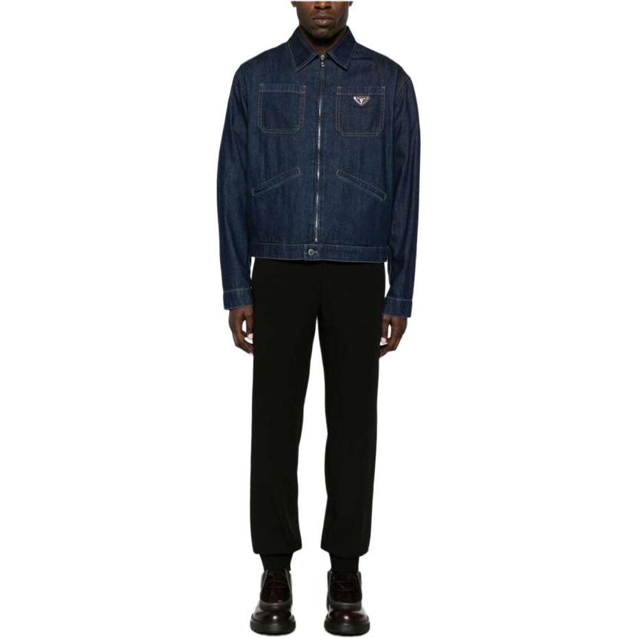 Lookbook PRADA 春夏24 水洗牛仔拉链夹克 蓝色长袖休闲风格 GEB255-14PW-F0008-SOOO