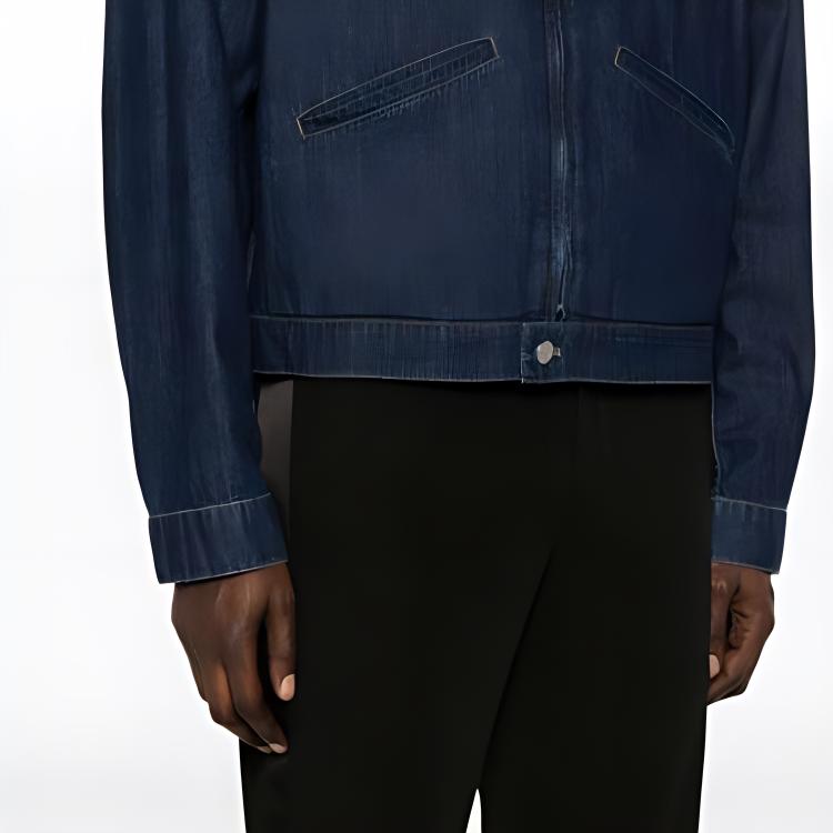 Details for PRADA 春夏24 水洗牛仔拉链夹克 蓝色长袖休闲风格 GEB255-14PW-F0008-SOOO
