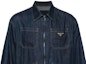 Sizing PRADA 春夏24 水洗牛仔拉链夹克 蓝色长袖休闲风格 GEB255-14PW-F0008-SOOO