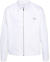 PRADA SS24 White Solid Logo Patch Zipper Casual Jacket. GEB258-1ZFB-F01CD-S-OOO PRADA SS24 White Solid Logo Patch Zipper Casual Jacket. GEB258-1ZFB-F01CD-S-OOO