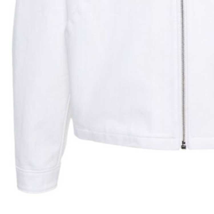 Details for PRADA SS24 Jaket Kasual Putih Logo Patch Resleting. GEB258-1ZFB-F01CD-S-OOO