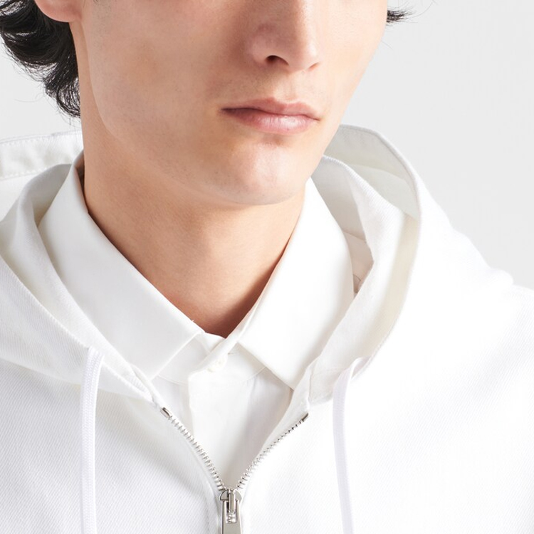 Details for 普拉达 SS24 白色连帽拉链徽标夹克 GEB259-1ZFB-F01CD-S-OOO