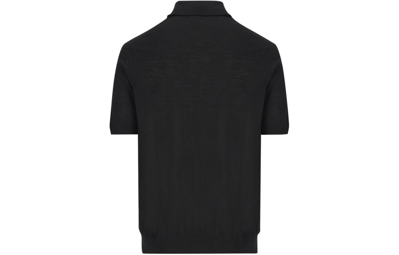 PRADA SS24 Black Logo Print Casual Short Sleeve Polo Shirt for Men. UMB267-1ZLE-F0002 圖 3