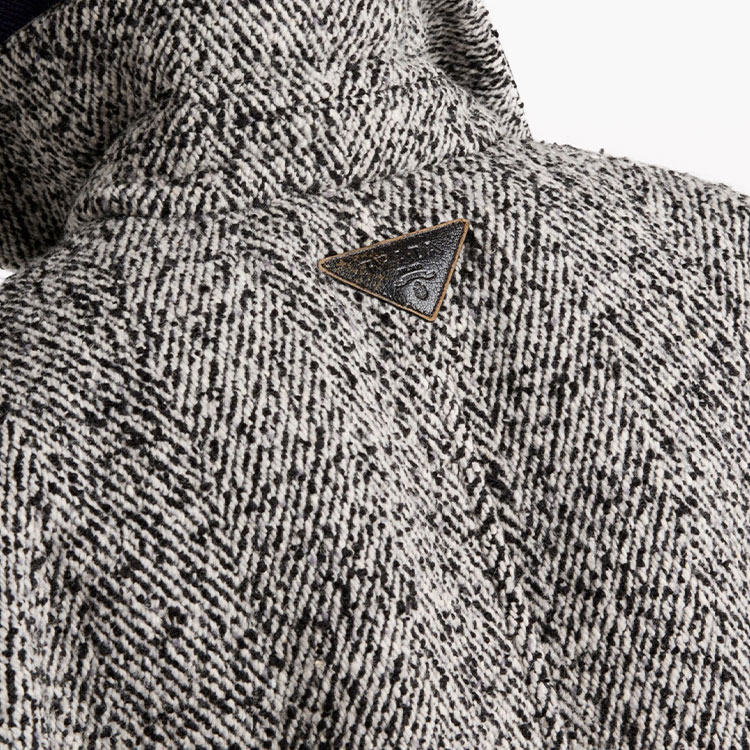 Sizing 프라다 SS24 헤링본 가죽 트림 싱글 브레스티드 자켓 블랙 SGC675-15OM-F0964-S-OOO