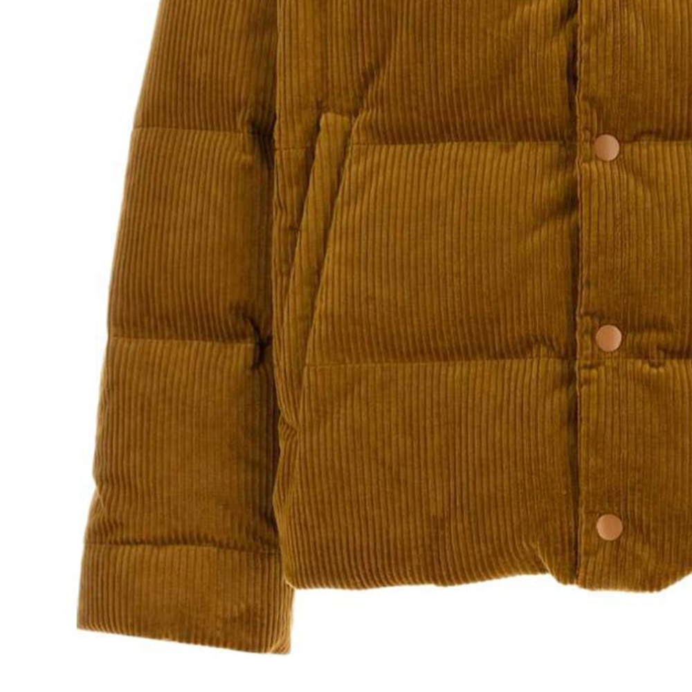 Details for PRADA SS24 Logo Caramel Brown Long Sleeve Down Jacket for Men. SGC69-413YO-F0346-S-OOO