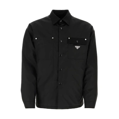 PRADA SS24 Single-Breasted Logo Long Sleeve Jacket Men’s Black SC796M-1WQ8-F0002-S-OOO