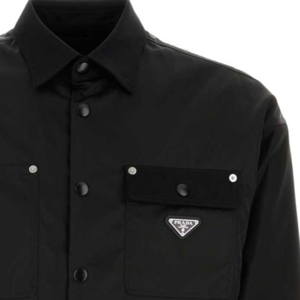 Cheap PRADA SS24 經典單排釦長袖外套 男士 黑色 SC796M-1WQ8-F0002-S-OOO