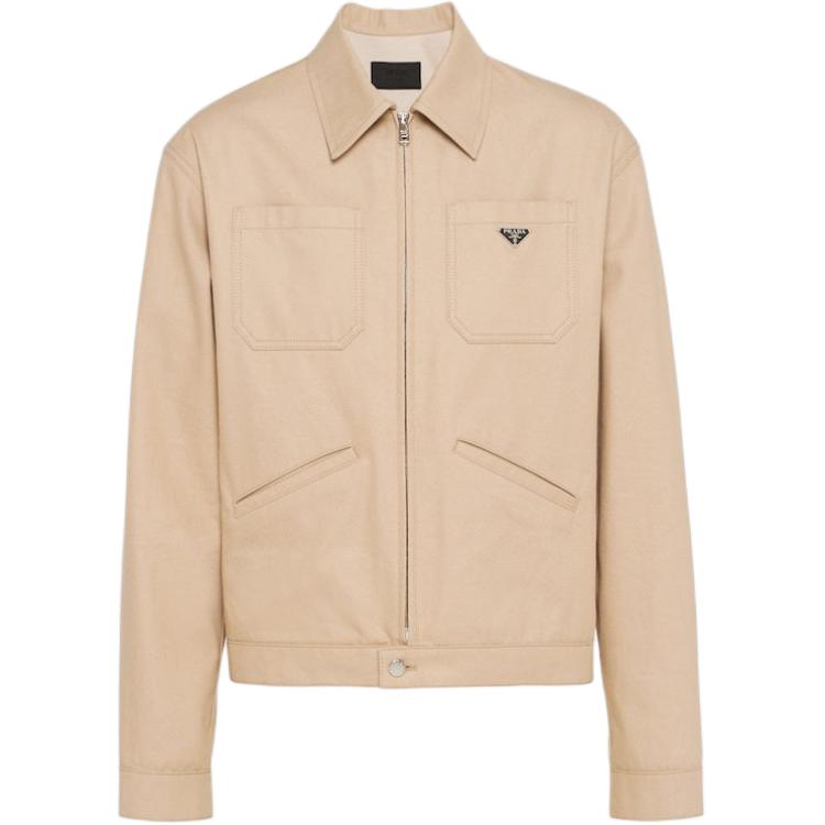 Prada SS24 Solid Logo Long-Sleeve Jacket Khaki GEB255-14PF-F0BAM-S-000