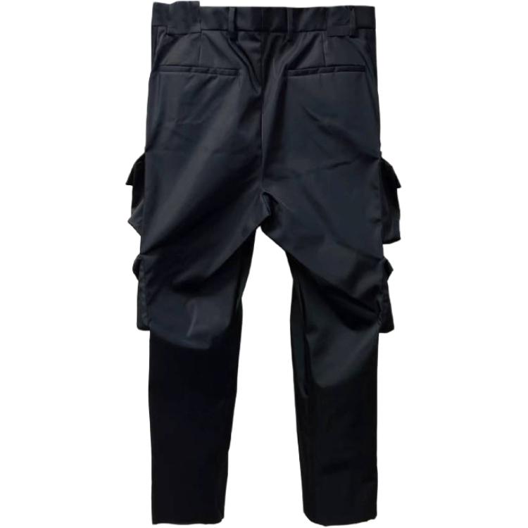 Lookbook PRADA SS24 經典標誌口袋直筒工裝褲 黑色 SPH395-1WQ8-F0002-S-232