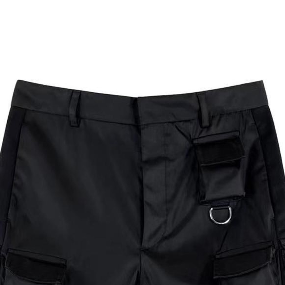 Purchase PRADA SS24 經典標誌口袋直筒工裝褲 黑色 SPH395-1WQ8-F0002-S-232