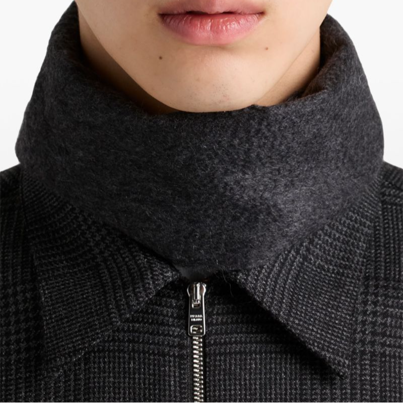 Purchase PRADA SS24 條紋Logo拉鍊翻領長袖襯衫 男士深炭灰 SC540-15OW-F0308-S-211