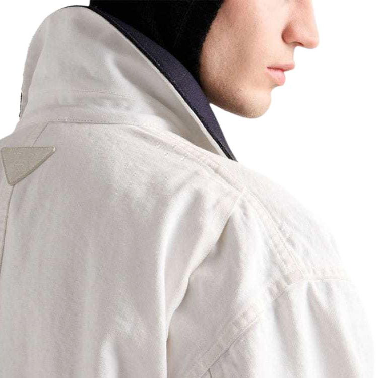PRADA SS24 Vintage Effect Logo Badge  White Long-Sleeve Jacket. SGC698-14W7-F0009-S-OOO 圖 6