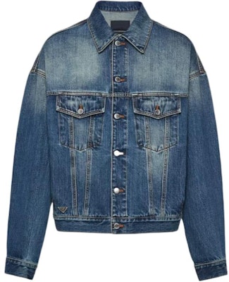 普拉达SS24 男士水洗单排扣蓝色牛仔夹克 GEB257-14EF-F0008-S-OOO Buy 普拉达SS24 男士水洗单排扣蓝色牛仔夹克 GEB257-14EF-F0008-S-OOO