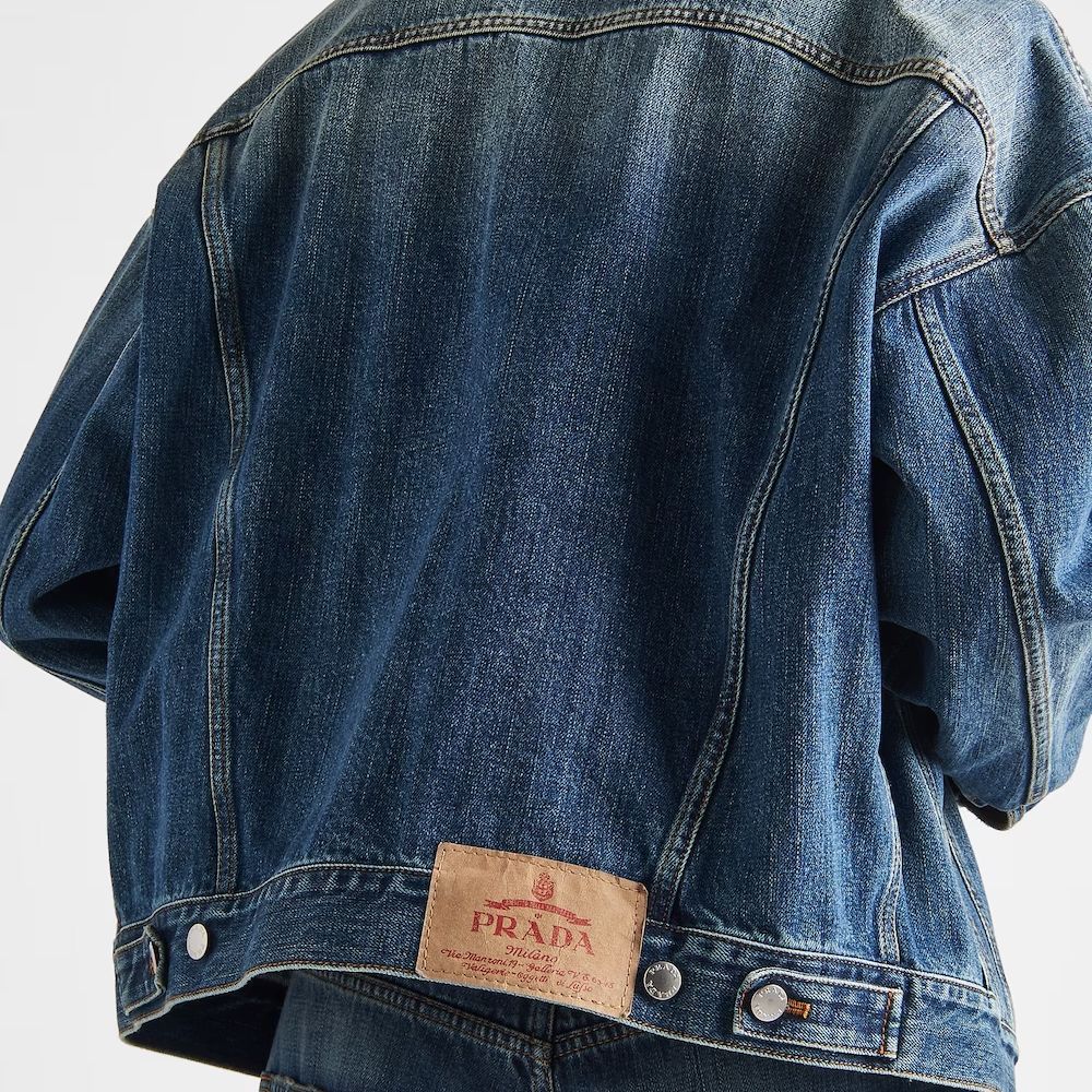 Purchase 普拉达SS24 男士水洗单排扣蓝色牛仔夹克 GEB257-14EF-F0008-S-OOO
