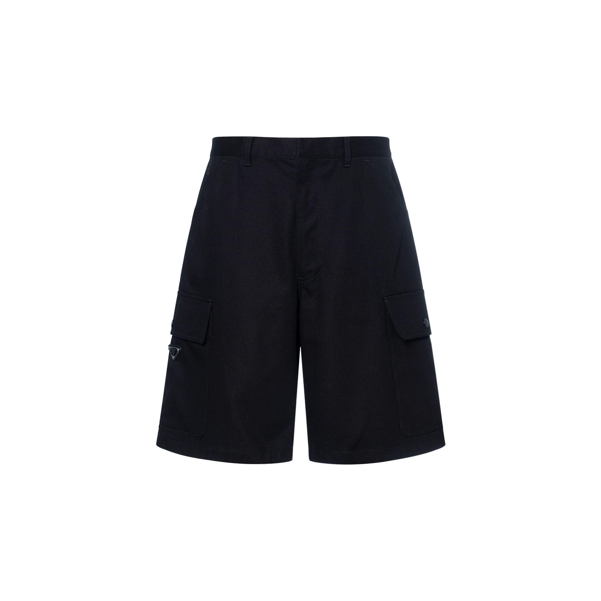 Order PRADA SS25 黑色棉質多口袋休閒短褲 SPH472-11BZ-F0002-S-OOO