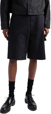 PRADA SS25 黑色棉質多口袋休閒短褲 SPH472-11BZ-F0002-S-OOO Purchase PRADA SS25 黑色棉質多口袋休閒短褲 SPH472-11BZ-F0002-S-OOO