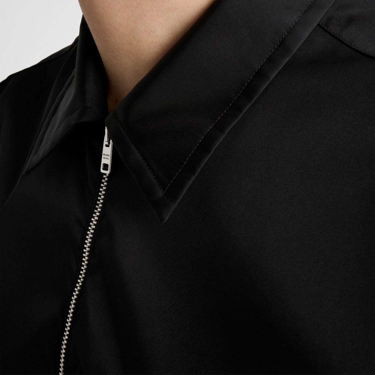 Purchase PRADA SS25  Recycled Nylon Badge Zip-Up Black Jacket SC810-16HH-F0002-S-OOO