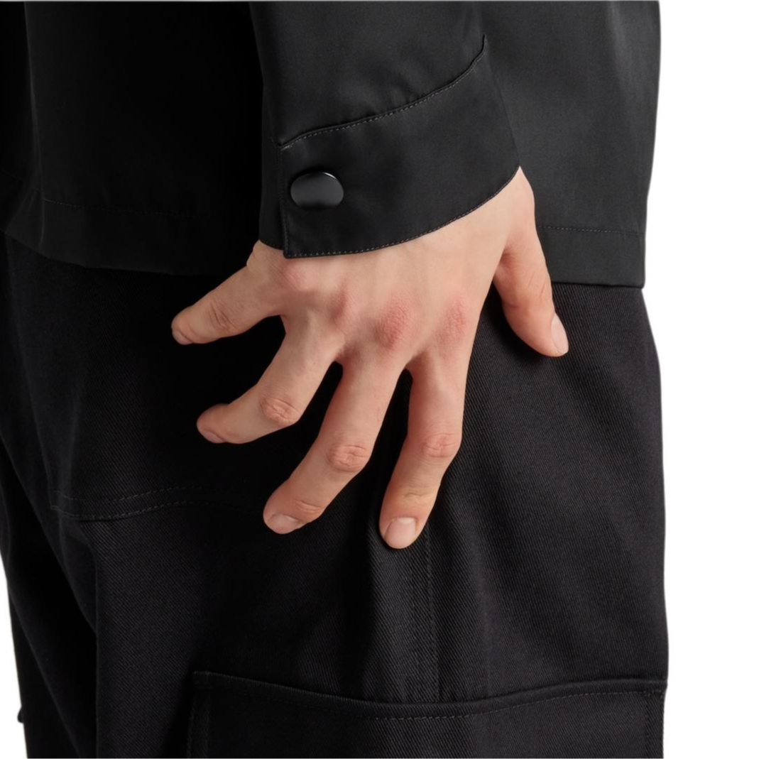 Sizing PRADA SS25  Recycled Nylon Badge Zip-Up Black Jacket SC810-16HH-F0002-S-OOO