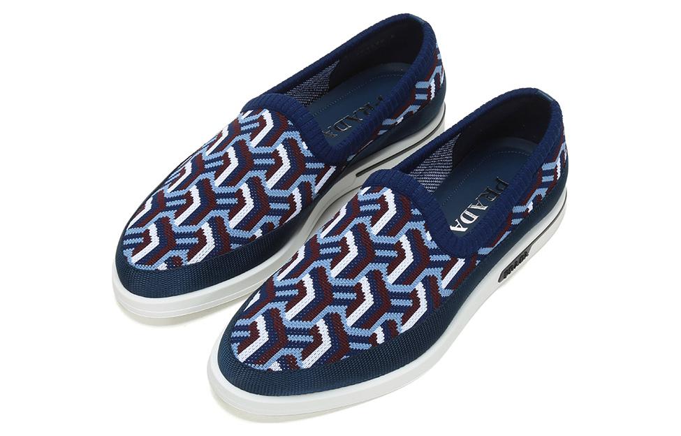 Prada St Tropez Jacquard Knitted Loafers 'Blue' 圖 3