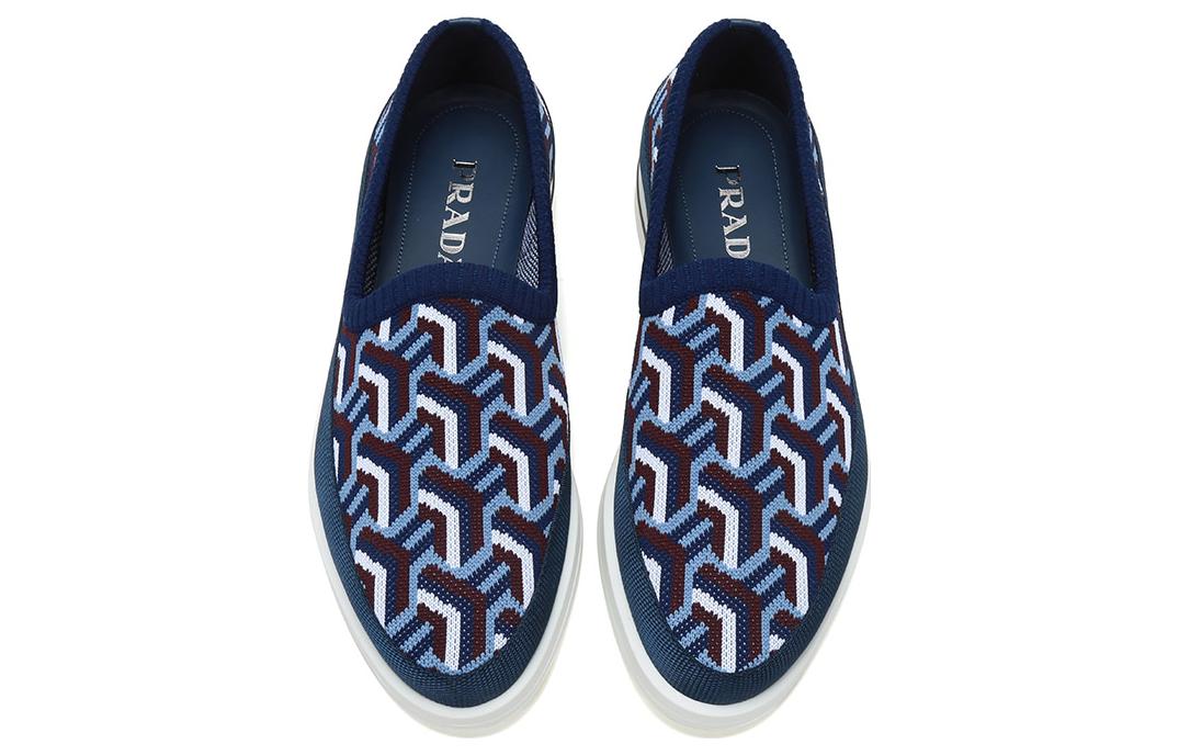 Prada St Tropez Jacquard Knitted Loafers 'Blue' 圖 4