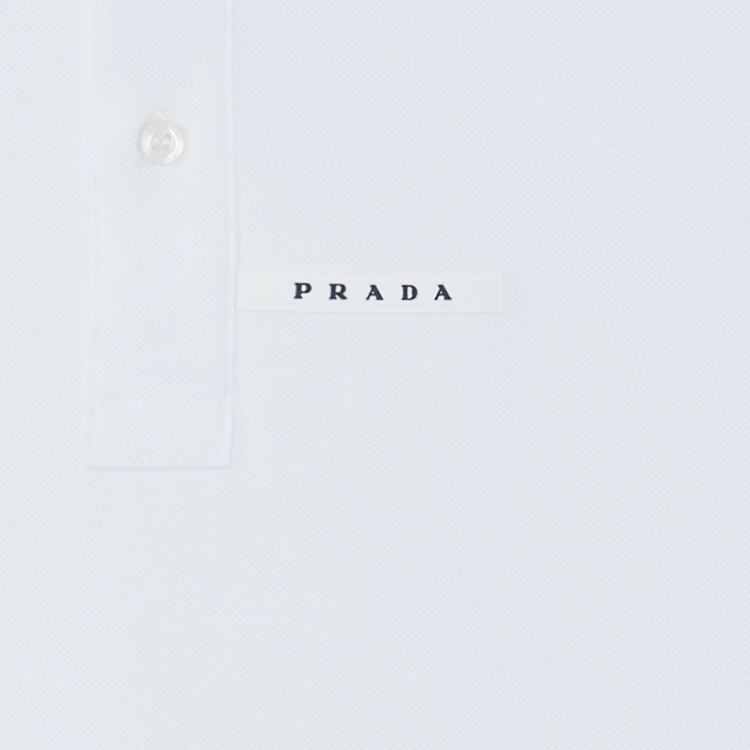 Sizing 普拉达 条纹标志短袖POLO衫 白色 SJN256-322-F0BA1
