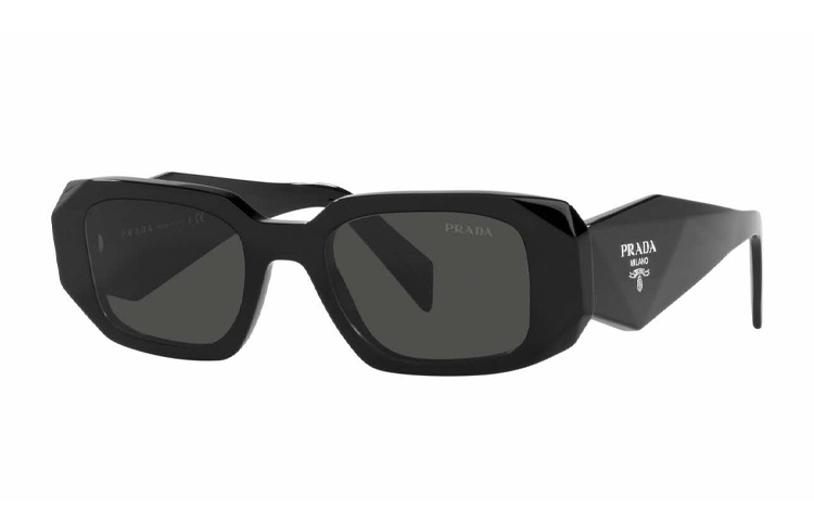 PRADA Stylish Square Sunglasses with Letter Engraving Unisex Black 0PR-17WSF-1AB5S0 圖 2