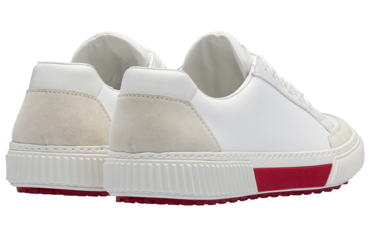 Prada Suede and Nylon Sneakers 'White Red' 圖 4