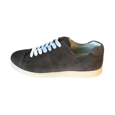 Prada Suede Fashion Sneakers 'Grey Logo'