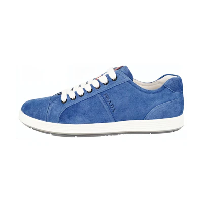 Prada Suede Lace-Up Fashion Sneakers 'Blue'