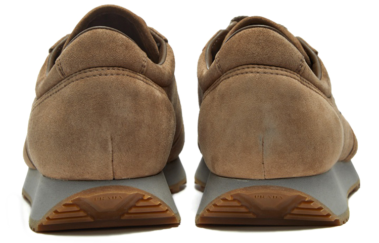 Prada Suede Low-Top Sneakers 'Khaki Brown' 圖 4