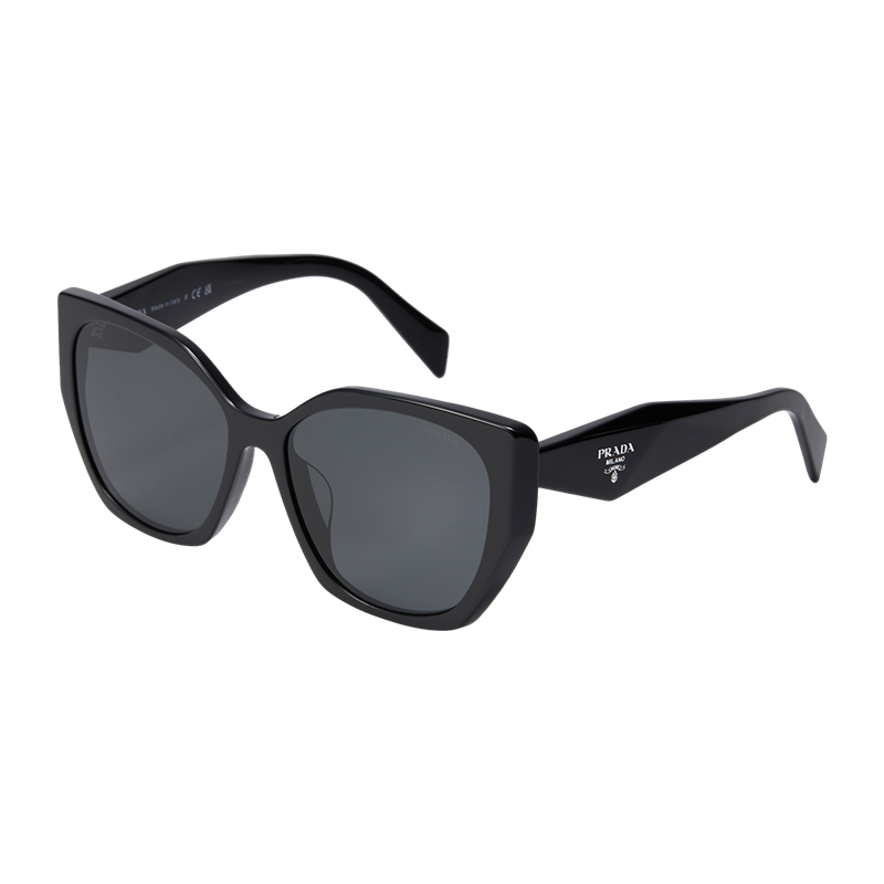 PRADA Sunglasses with Letter Logo, Unisex Irregular Frame in Black/White. 0PR-19ZSF 圖 2