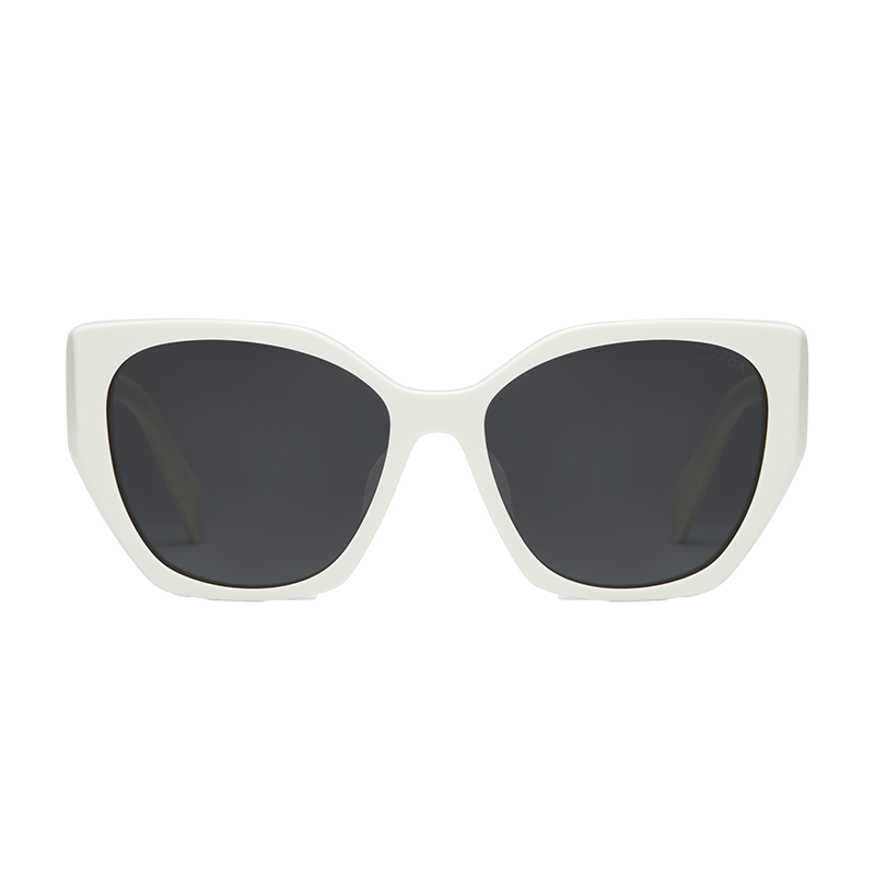 PRADA Sunglasses with Letter Logo, Unisex Irregular Frame in Black/White. 0PR-19ZSF 圖 7