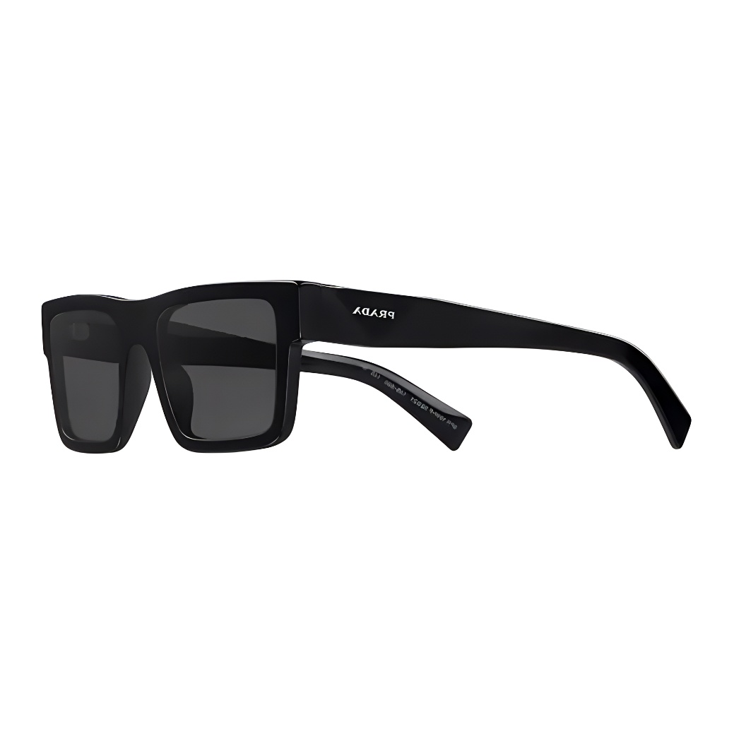 PRADA Symbole Acetate Square Sunglasses Black Gray for Men APR19W-E1AB-F05S0-C-052