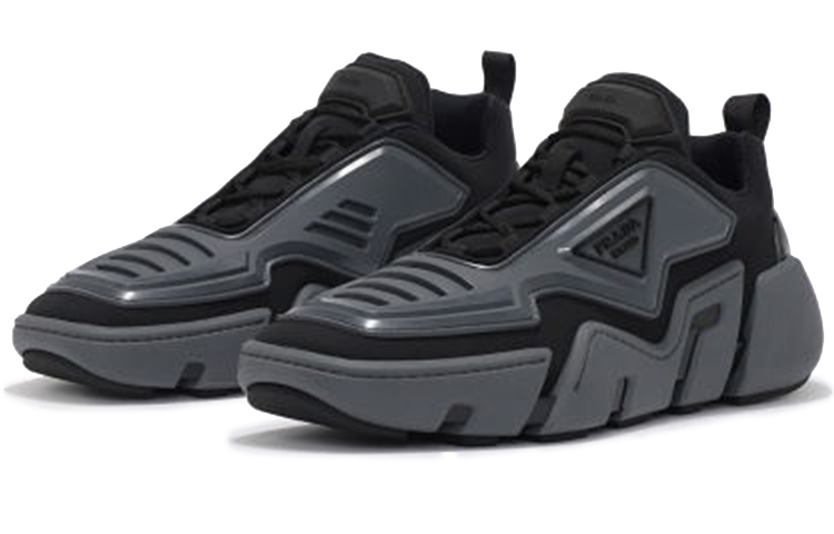 Prada Techno Stretch Fabric Sneaker 'Grey Black' 圖 3