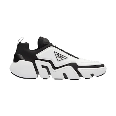Prada Techno Stretch Fabric Sneaker 'White Black'