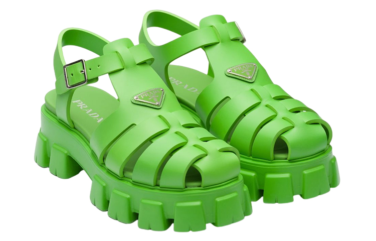 Prada Soft Cage Fisherman Sandal Mela 'Green' 圖 2