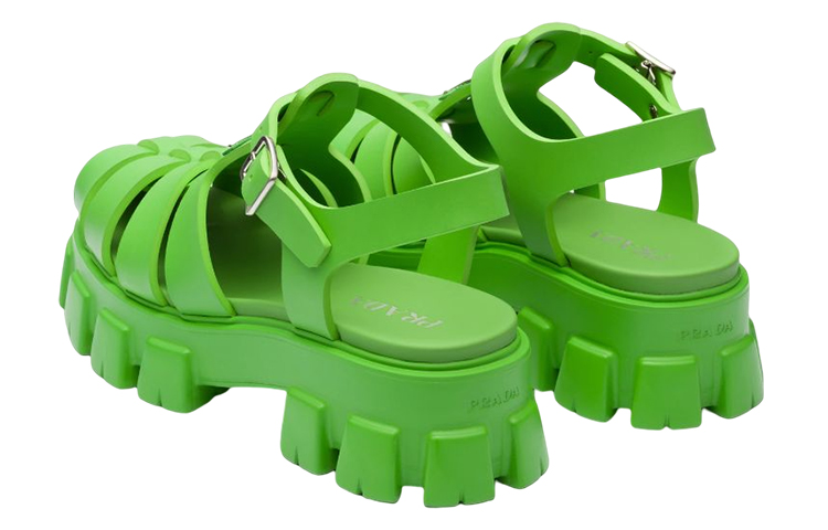 Prada Soft Cage Fisherman Sandal Mela 'Green' 圖 4