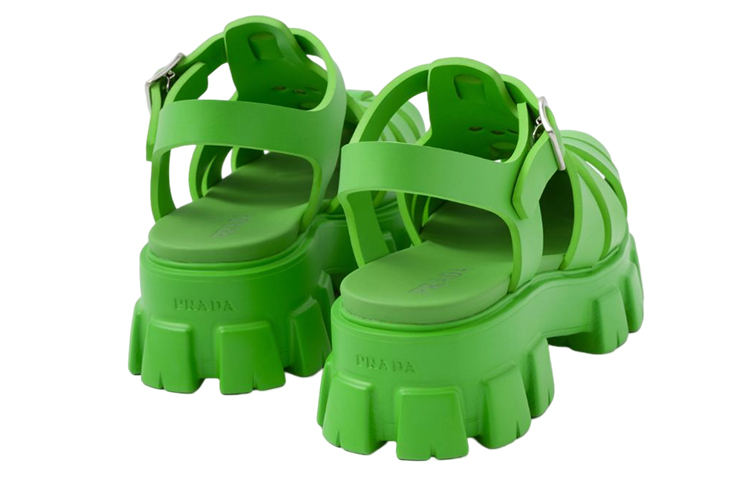 Prada Soft Cage Fisherman Sandal Mela 'Green' 圖 5