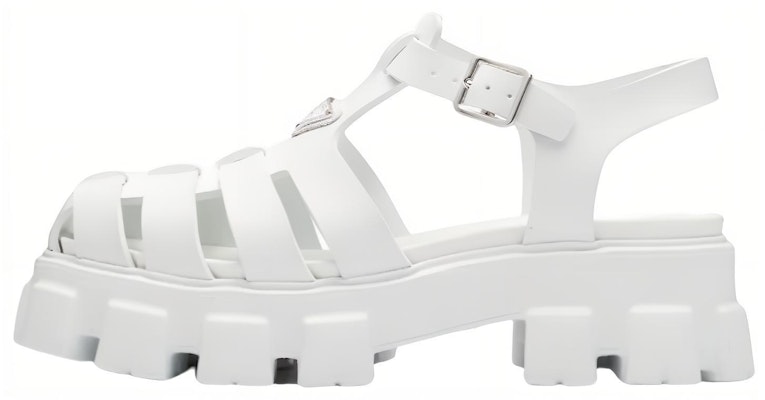 Prada Thick Sole Rubber Fisher Sandals 'White' 2X3083_3LKK_F0009 Buy Prada Thick Sole Rubber Fisher Sandals 'White' 2X3083_3LKK_F0009