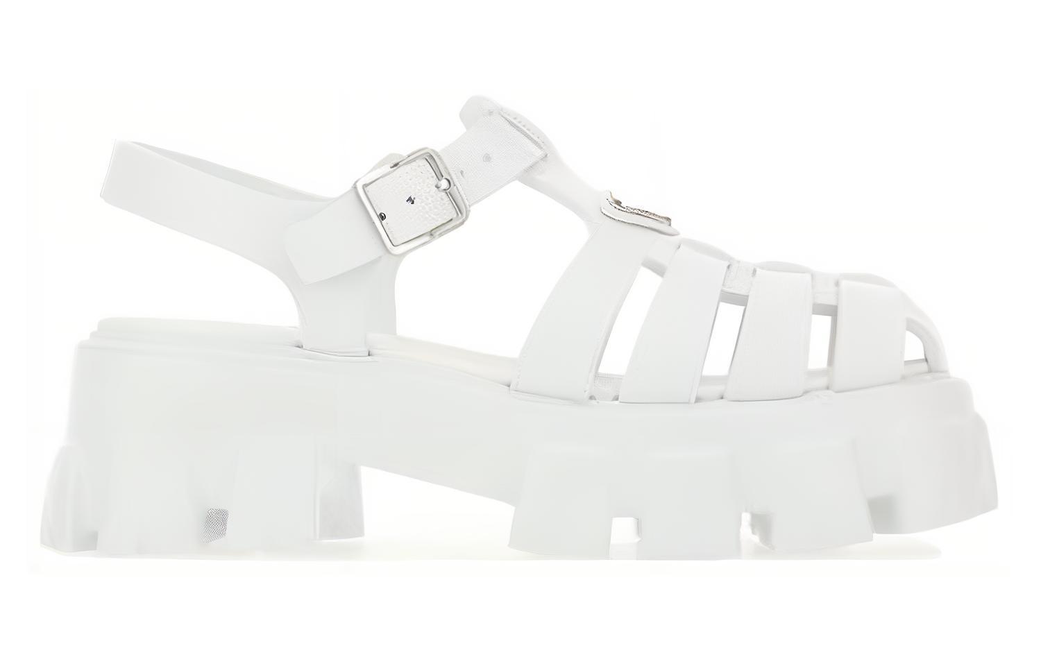 Prada Thick Sole Rubber Fisher Sandals 'White' 圖 2