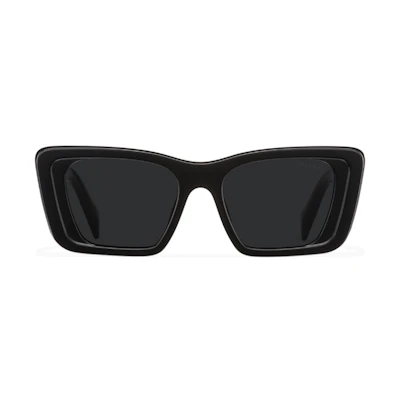PRADA Triangle Logo Acetate Cat-Eye Sunglasses Unisex Black SPR08Y_E1AB_F05S0_C_A051