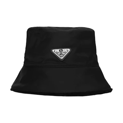 PRADA Triangle Logo Bucket Hat Black - 1HC137K4D-F0002