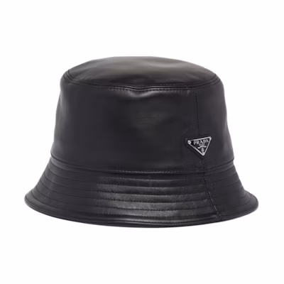PRADA Triangle Logo Bucket Hat Black for Men. 2HC137-2ATN-F0002