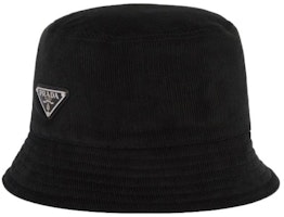 PRADA Triangle Logo Cotton Bucket Hat Black . 2HC137-1JHC-F0002 PRADA Triangle Logo Cotton Bucket Hat Black . 2HC137-1JHC-F0002