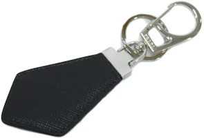 Purchase PRADA 三角標誌黑色小牛皮情侶設計鑰匙圈 男女通用 2PP041053-F0002