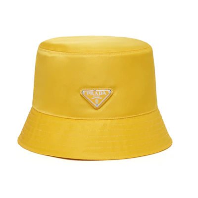 PRADA Triangle Logo Solid Color Bucket Hat Unisex 2HC1372B15-F0010