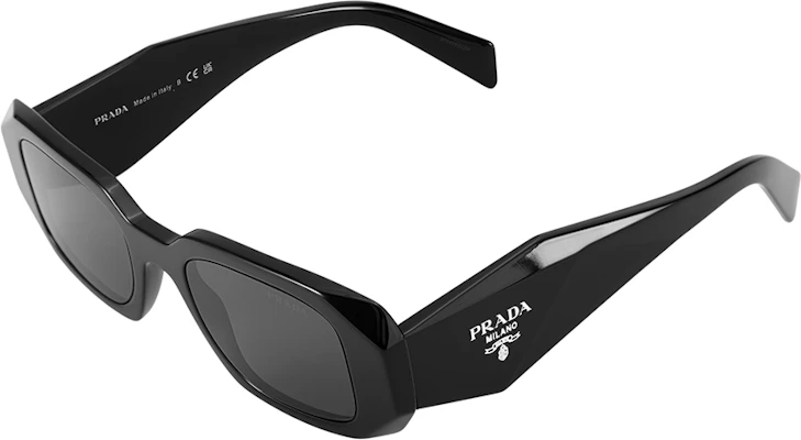 PRADA 男女黑色不規則板材墨鏡 休閒風格 SPR17W-E1AB-F05S0-C-049 Lookbook PRADA 男女黑色不規則板材墨鏡 休閒風格 SPR17W-E1AB-F05S0-C-049